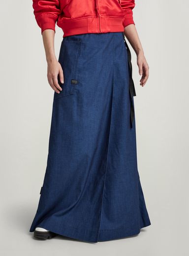 A-Line Long Wrap Skirt